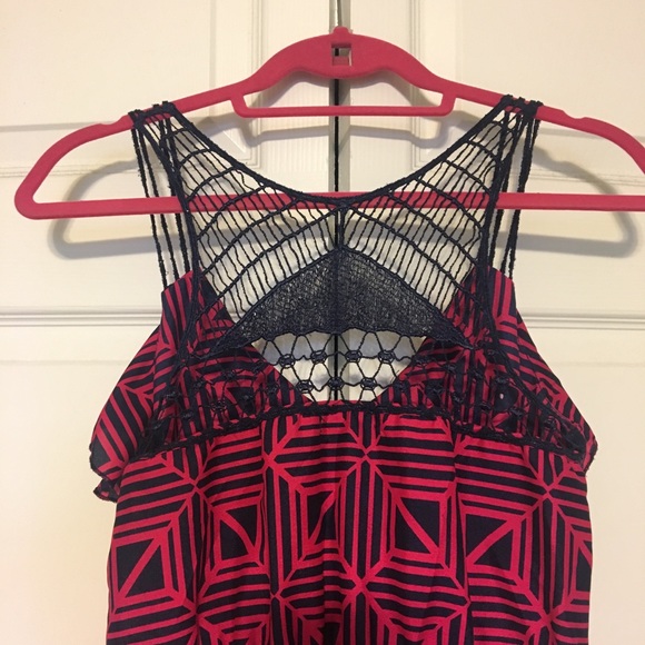 Pink & Navy Dress with Back Detailing - Picture 3 of 3